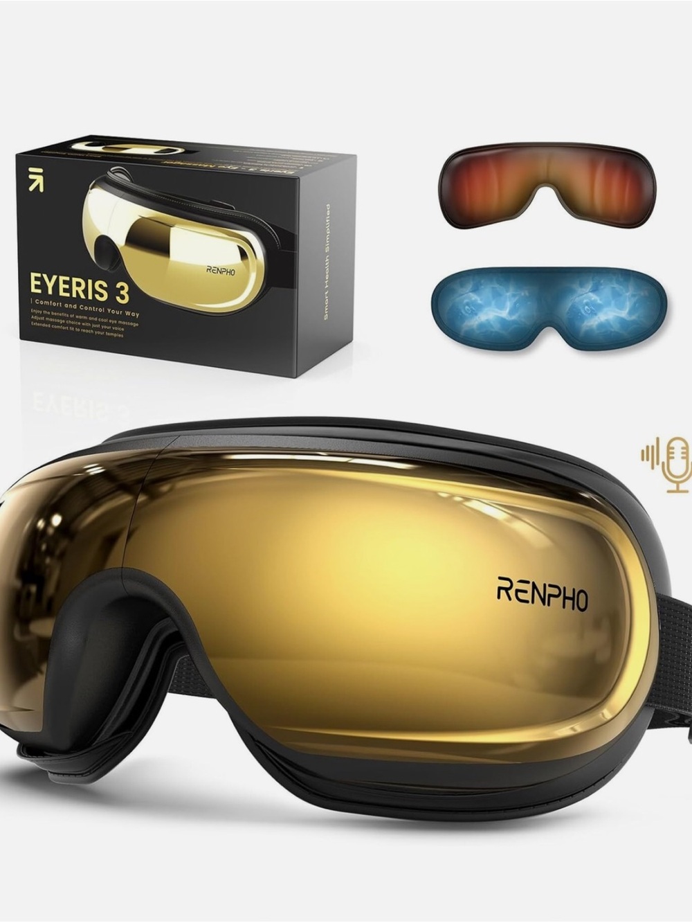 NEW! Eyeris 3 Gold Eye Massager - Relaxation Eye Mask